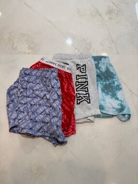 Victoria’s Secret PINK Shorts Lot Women M Lounge Sleep Velvet Tie Dye